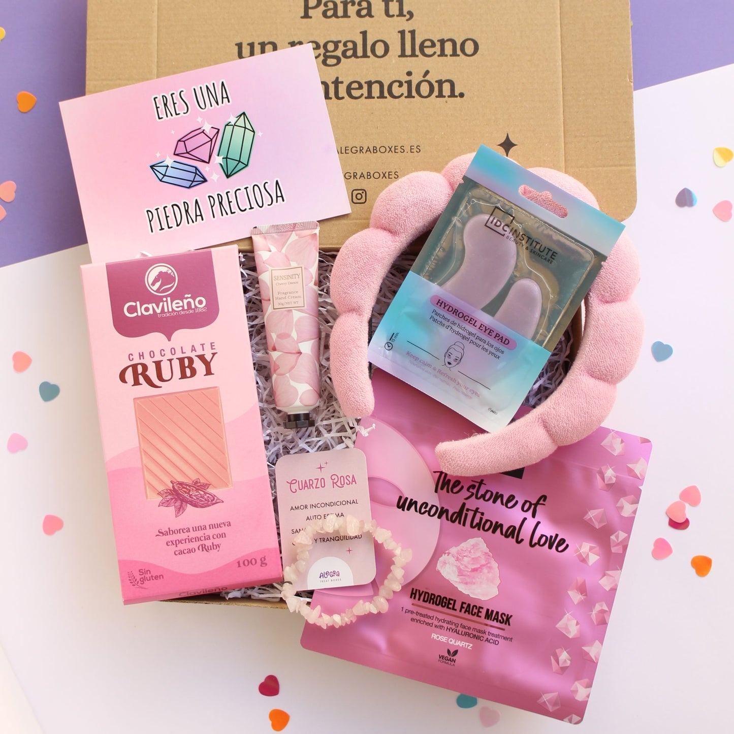Eres una Piedra Preciosa: Cuarzo Rosa – Caja Regalo para Enviar