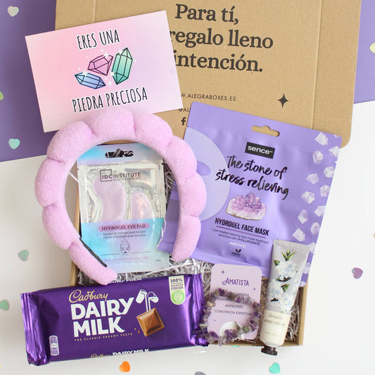 Caja regalo para amiga. Eres una piedra preciosa Amatista