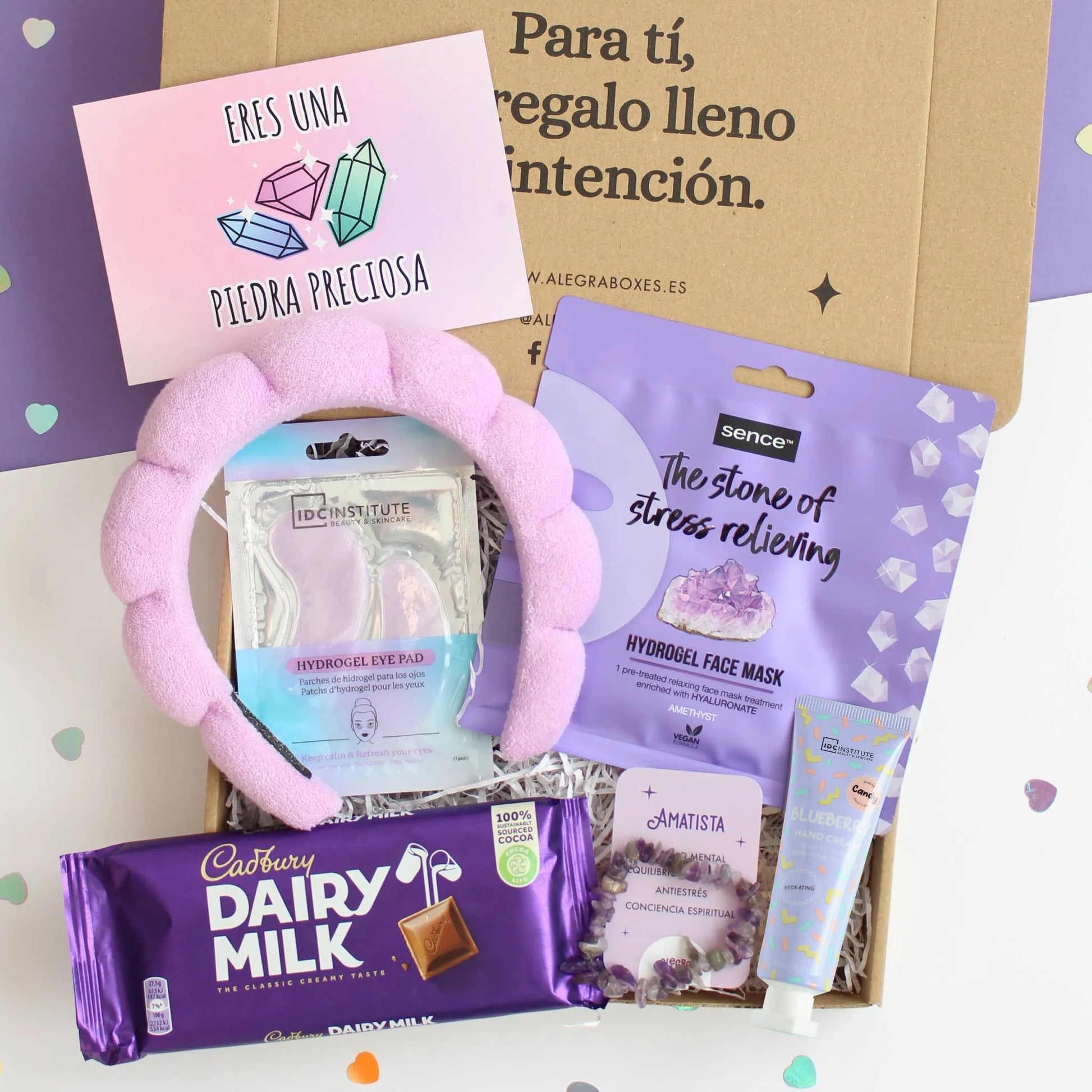 Caja Regalo para Amiga - Eres una piedra preciosa: amatista - Alegra Treat Boxes