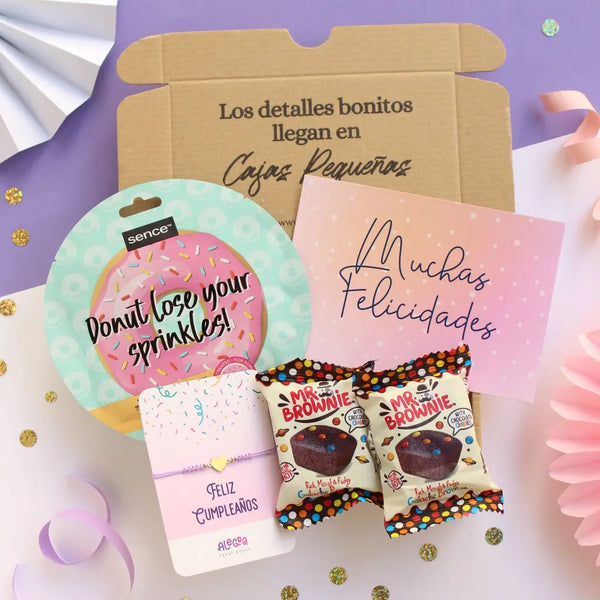Muchas Felicidades – Mini Caja Regalo de Cumpleaños para Enviar