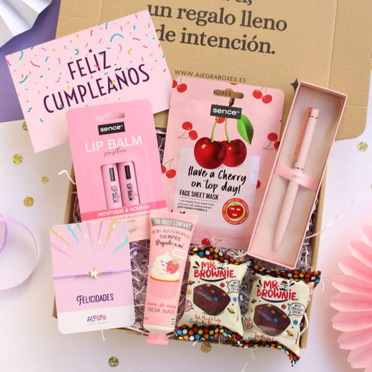 Caja regalo de cumpleaños para mujer para enviar a domicilio de Alegra Treat Boxes