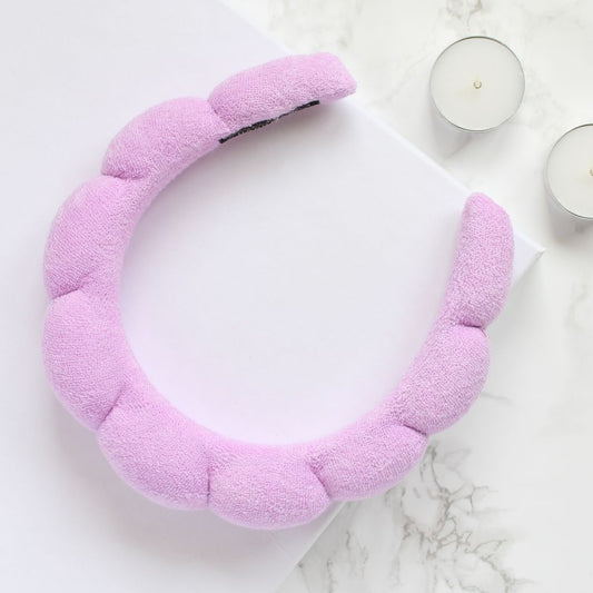 Diadema de Felpa Lila para Maquillaje