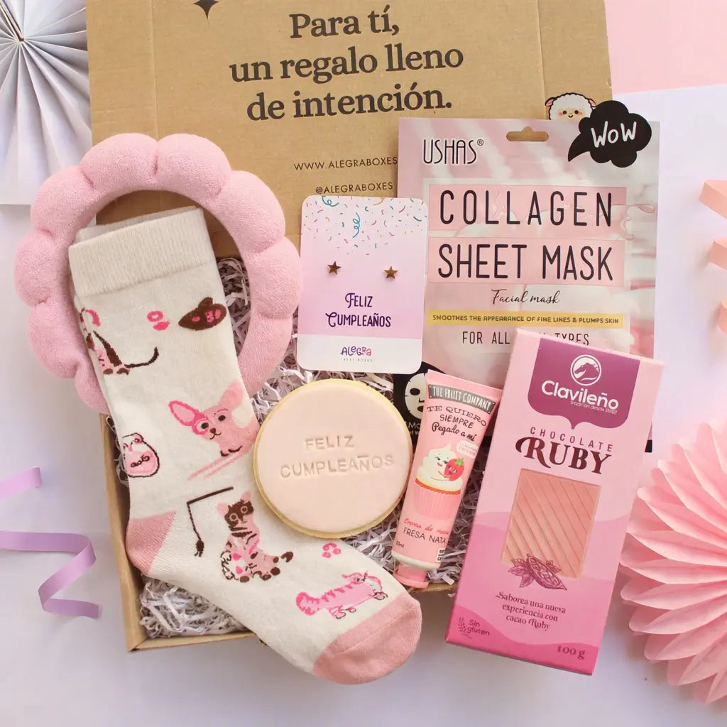 Caja regalo de cumpleaños para mujer para enviar a domicilio de Alegra Treat Boxes