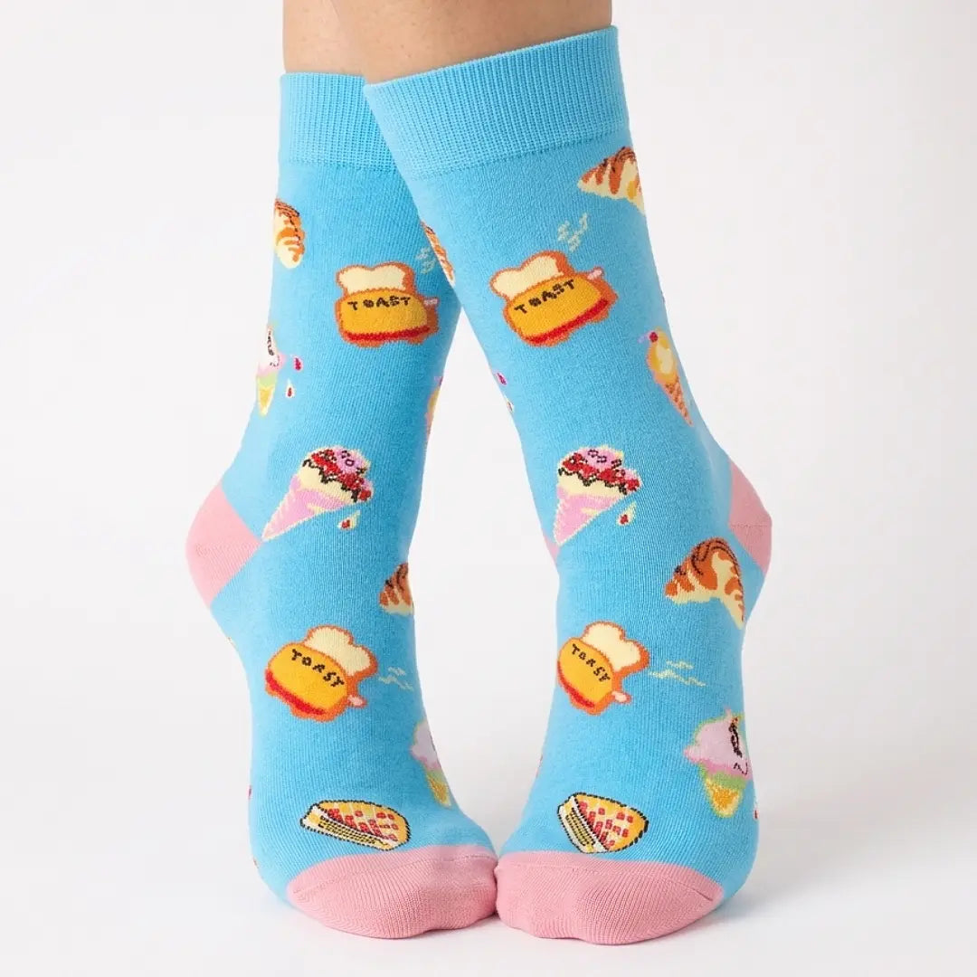 Calcetines estampados brunch y helados para caja regalo de Alegra Treat Boxes