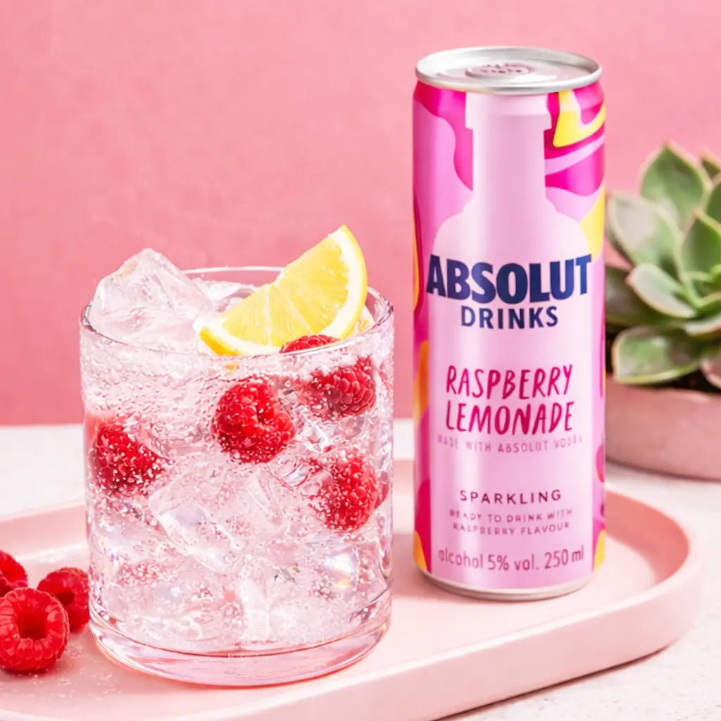 Raspberry Lemonade con vodka Absolut para caja regalo de Alegra Treat Boxes