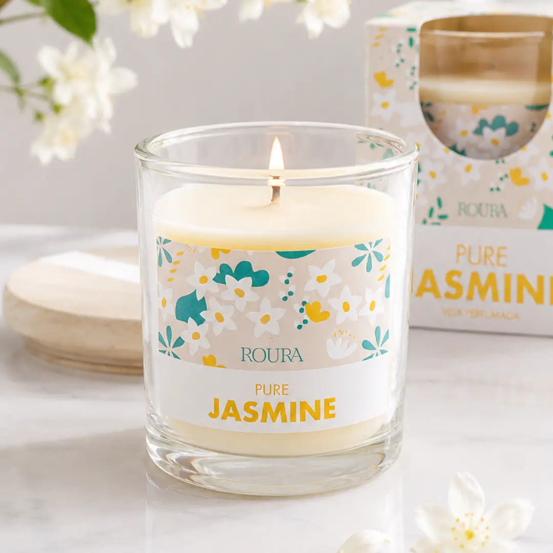 Vela perfumada con aroma de jazmín para caja regalo para enviar de Alegra Treat Boxes